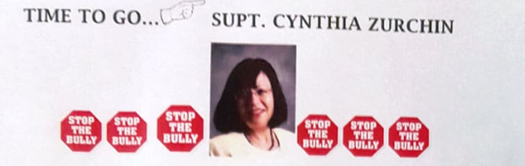 The top of a flier left on vehicles during the Ambridge School Board Meeting